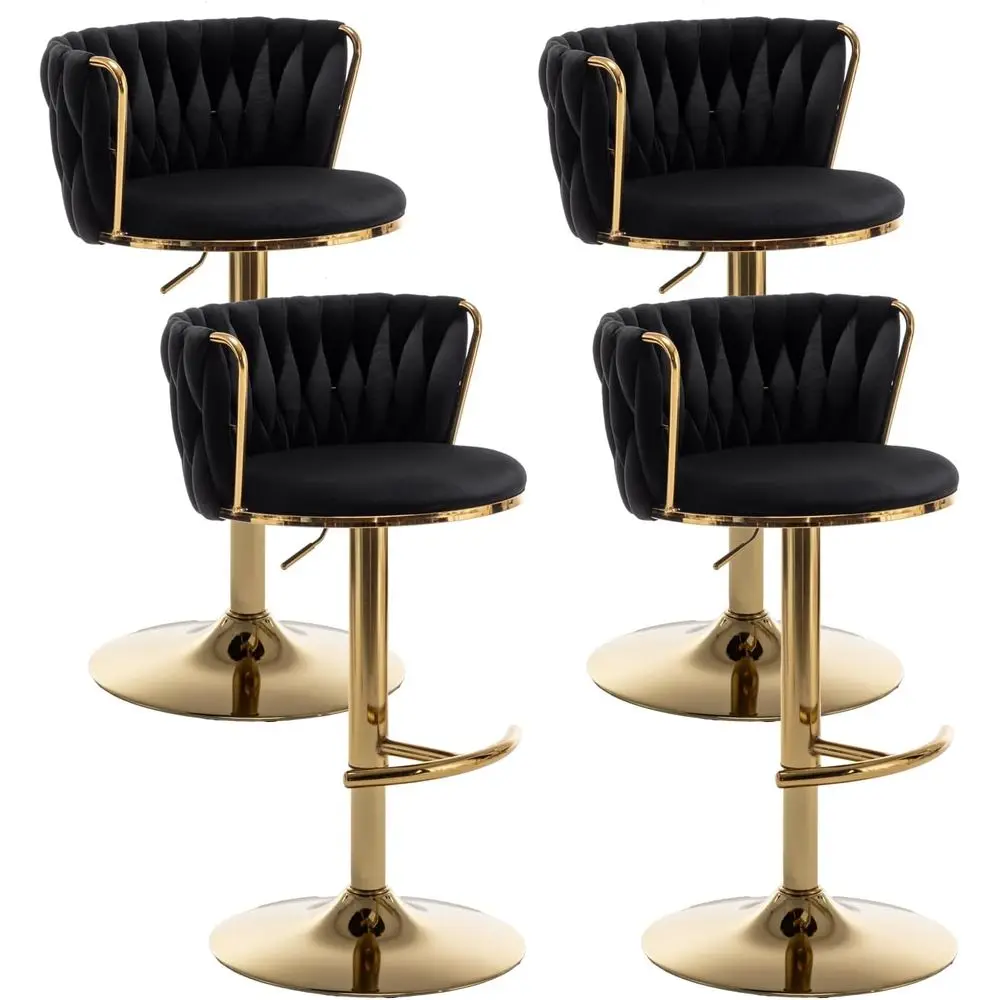 Бархатные барные стулья, набор из 4 шт., вращающиеся барные стулья со спинкой, регулируемые тканые барные стулья для кухонного острова, паба, клуба
Бархатные барные стулья, набор из 4 шт., вращающиеся барные стулья со спинкой, регулируемые тканые барные стулья для кухонного острова, паба, клуба