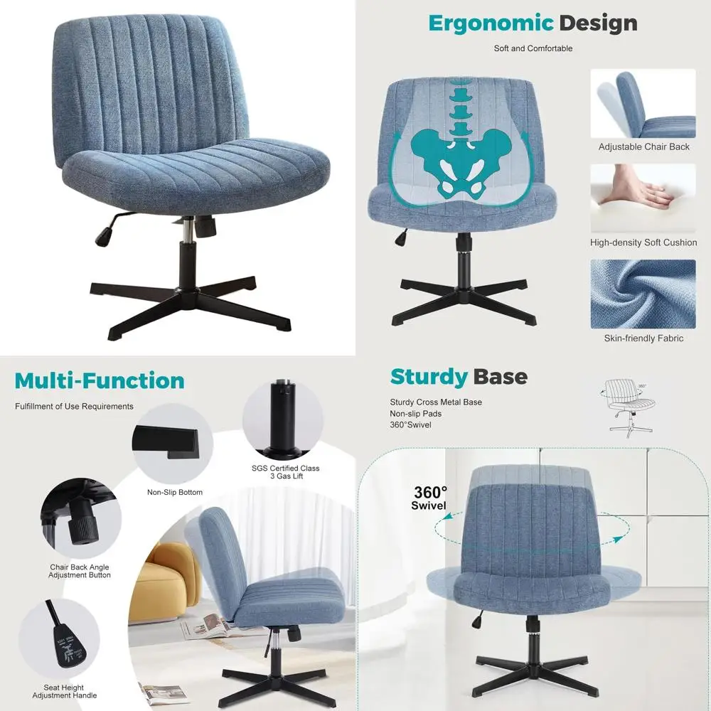 Ergonomic Armless Swivel Chair for Home Office and Study, Adjustable Height, Comfortable for Small Spaces
Ergonomic Armless Swivel Chair for Home Office and Study, Adjustable Height, Comfortable for Small Spaces