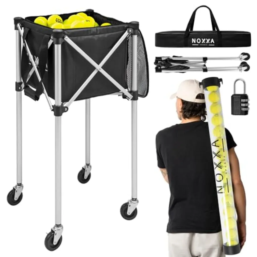Tennis and Pickleball Ball Hopper with Pickup Tube Pickleball Tennis Ball Basket with Wheels 150 Tennis Ball or 120 Pickleball
Tennis and Pickleball Ball Hopper with Pickup Tube Pickleball Tennis Ball Basket with Wheels 150 Tennis Ball or 120 Pickleball