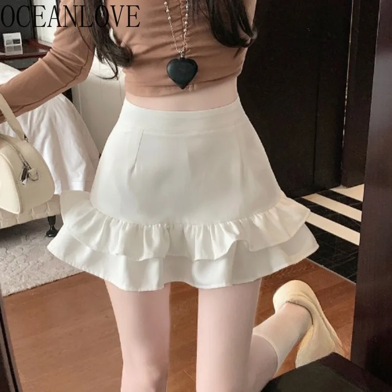 OCEANLOVE Women Skirts Ruffles Solid Spring Summer Sexy Mini Skirt Korean Fashion High Waist Retro Simple Faldas Mujer
OCEANLOVE Women Skirts Ruffles Solid Spring Summer Sexy Mini Skirt Korean Fashion High Waist Retro Simple Faldas Mujer