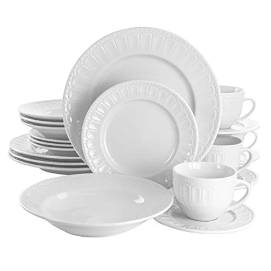 Charlotte 20 Piece Porcelain Dinnerware Set in White
Charlotte 20 Piece Porcelain Dinnerware Set in White
