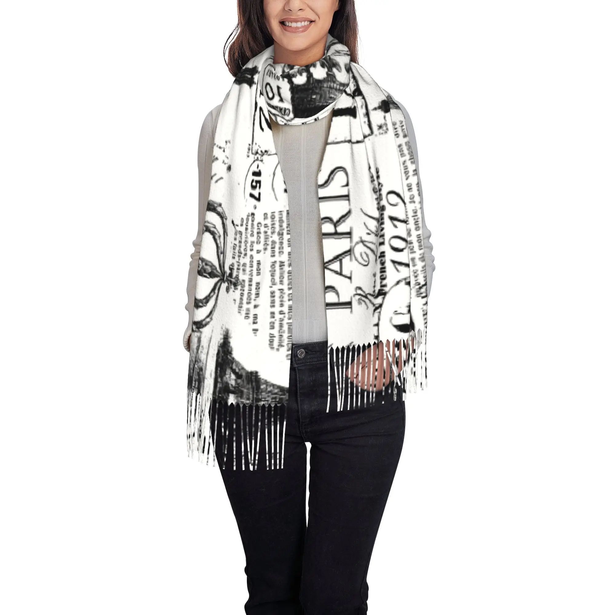 Paris 1912 Vintage Postcard Scarf - Retro Tassel Cold-Weather Winter Accessory Suitable for Hiking, Travel, Running Historical
Paris 1912 Vintage Postcard Scarf - Retro Tassel Cold-Weather Winter Accessory Suitable for Hiking, Travel, Running Historical