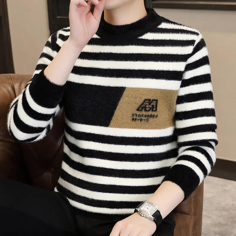 Модный полосатый мужской вязаный свитер, повседневный, контрастного цвета, с высоким воротником, Thiened, осенне-зимний, для отдыха,...
Модный полосатый мужской вязаный свитер, повседневный, контрастного цвета, с высоким воротником, Thiened, осенне-зимний, для отдыха,...