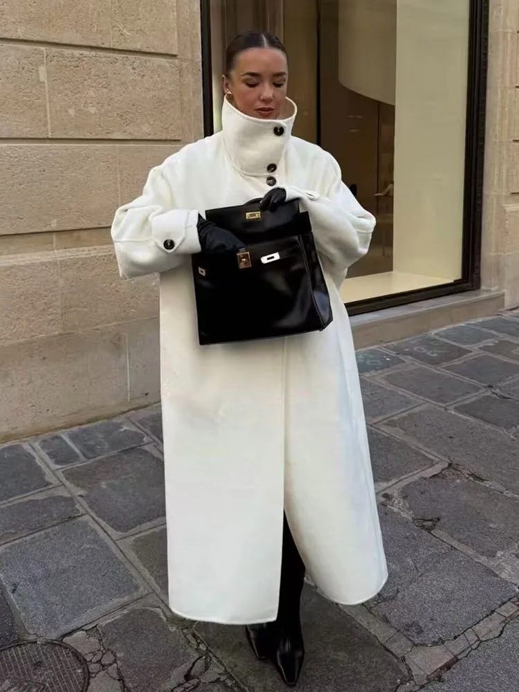 HH Women Winter Fashion Versatile Blended Long Woolen Jacket Female Casual Stand Collar Shoulder Decoration Pocket Coat Mujer
HH Women Winter Fashion Versatile Blended Long Woolen Jacket Female Casual Stand Collar Shoulder Decoration Pocket Coat Mujer