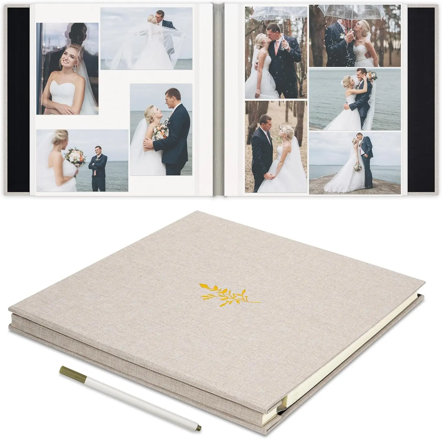 Self Adhesive Photo Album, Beige Scrapbook Album with DIY 60 Blank Pages, Wedding Photo Album with A Metallic Pen for 4x
Self Adhesive Photo Album, Beige Scrapbook Album with DIY 60 Blank Pages, Wedding Photo Album with A Metallic Pen for 4x