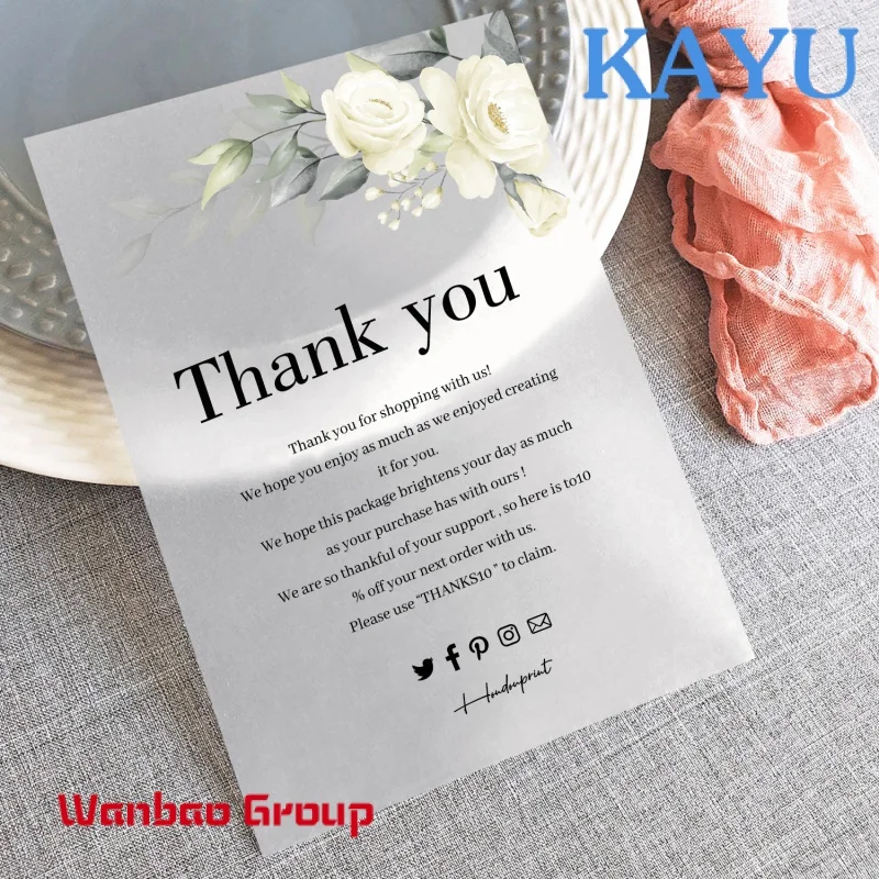 Роскошные открытки с надписью «Thank You» на заказ, персонализированная прозрачная салфетка из ПВХ, печать на масляной бумаге, деловая благодарственная открытка для приглашения
Роскошные открытки с надписью «Thank You» на заказ, персонализированная прозрачная салфетка из ПВХ, печать на масляной бумаге, деловая благодарственная открытка для приглашения