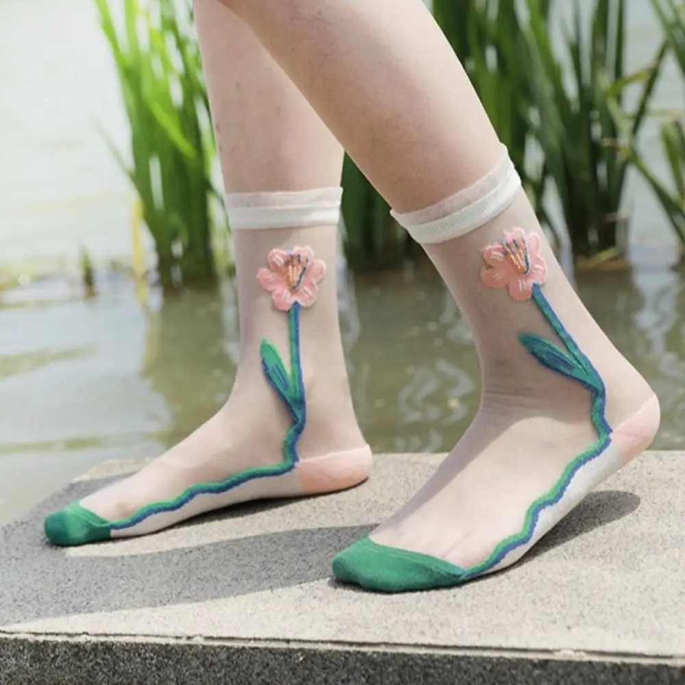 Sweat-absorbent Thin Harajuku Breathable Transparent Socks Flower Calf Socks Women Glass Silk Socks Korean Style Hosiery
Sweat-absorbent Thin Harajuku Breathable Transparent Socks Flower Calf Socks Women Glass Silk Socks Korean Style Hosiery