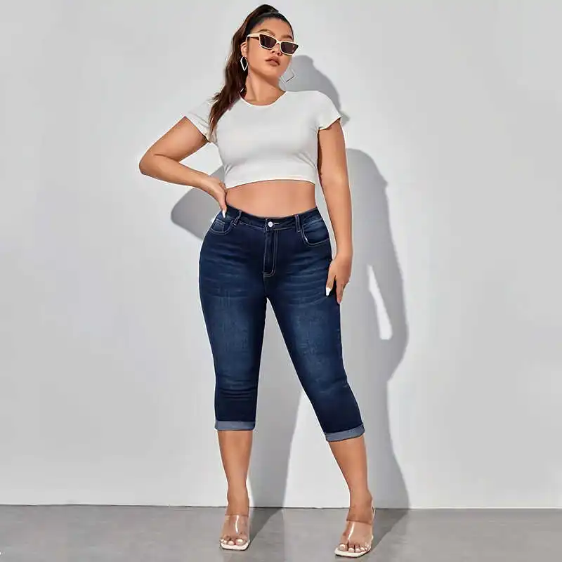 Fashion plus Size Jeans Women's Short Pants Natural Waist Denim Summer Season Five-Quarter Length Zipper Closure Constant Tem...
Fashion plus Size Jeans Women's Short Pants Natural Waist Denim Summer Season Five-Quarter Length Zipper Closure Constant Tem...