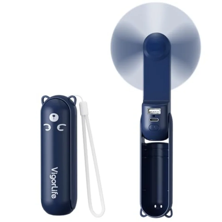 Portable Fan Mini Handheld Fan, Cute Pocket Personal Fan, USB Rechargeable Travel Fan with Power Bank and LED Flashlight, Folda
Portable Fan Mini Handheld Fan, Cute Pocket Personal Fan, USB Rechargeable Travel Fan with Power Bank and LED Flashlight, Folda