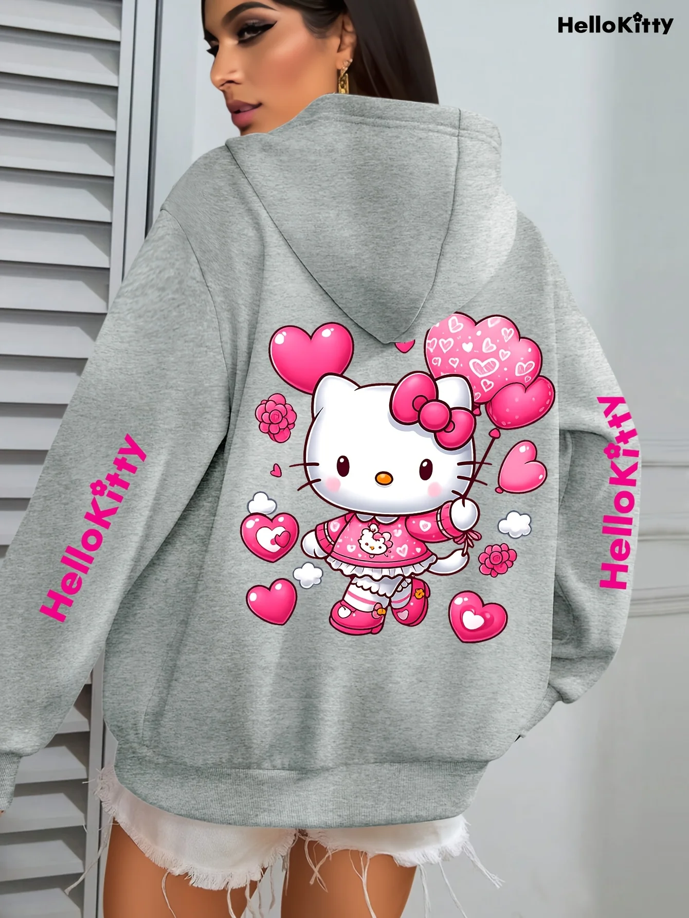 Толстовка на молнии с тематикой Hello Kitty Love, мягкая толстовка на молнии с флисовой подкладкой для девочек-подростков и любительниц моды Kawaii
Толстовка на молнии с тематикой Hello Kitty Love, мягкая толстовка на молнии с флисовой подкладкой для девочек-подростков и любительниц моды Kawaii