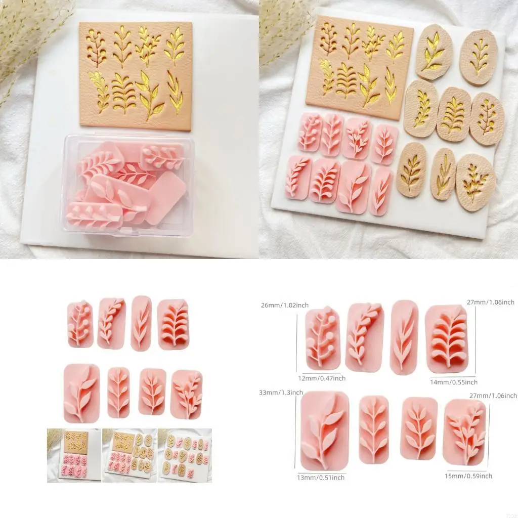 72XE Pack Of 8 Sturdy Polymer Clay Leaf Accessory Molds For Creative Earring Design
72XE Pack Of 8 Sturdy Polymer Clay Leaf Accessory Molds For Creative Earring Design