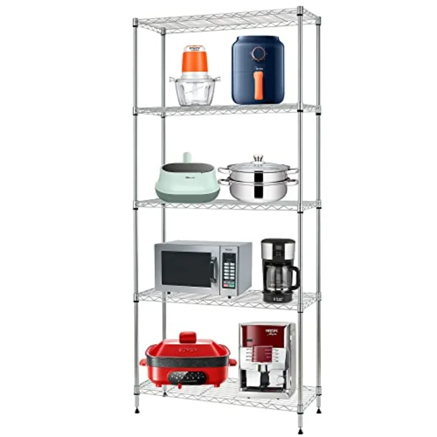 24" L×14" W×60" H Wire Shelving Unit Metal Shelf with 5 Tier Layer Rack Strong Steel for Restaurant Garage Pantry Kitchen Garag
24" L×14" W×60" H Wire Shelving Unit Metal Shelf with 5 Tier Layer Rack Strong Steel for Restaurant Garage Pantry Kitchen Garag