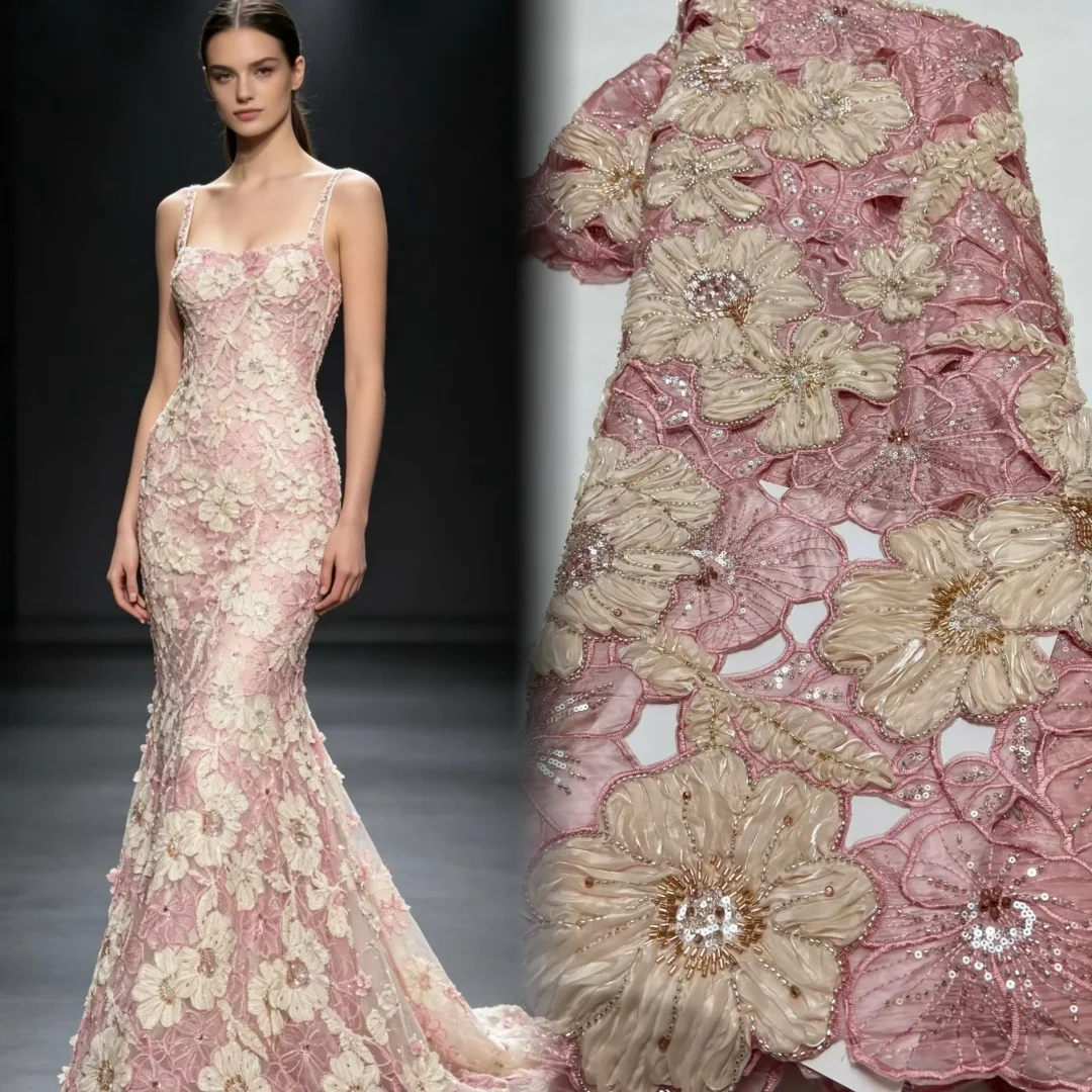 Luxury African Sequins Beaded Lace Fabric 2026 High Quality Lace 5 Yards Pink French Lace Fabric Nigerian Net Lace Fabrics Party
Luxury African Sequins Beaded Lace Fabric 2026 High Quality Lace 5 Yards Pink French Lace Fabric Nigerian Net Lace Fabrics Party