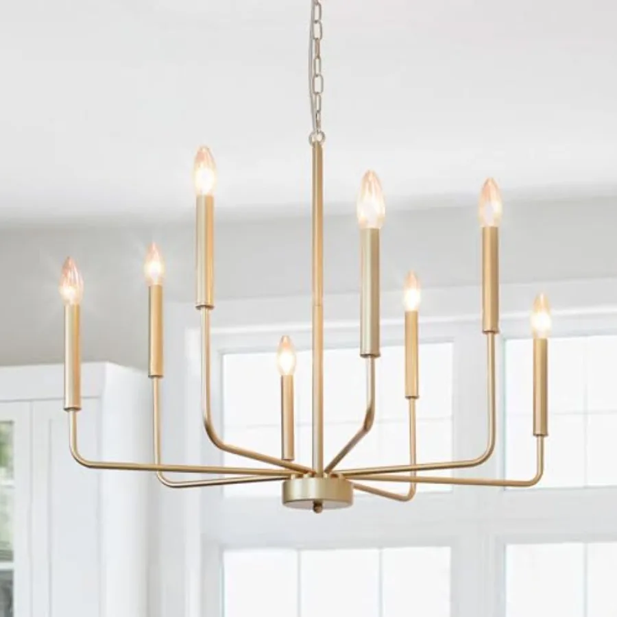 Chandelier: 8-Light 29.5 Inch Candle Style Chandelier with Candelabra Arms - Modern Farmhouse Dining Room Light Fixture for Foy
Chandelier: 8-Light 29.5 Inch Candle Style Chandelier with Candelabra Arms - Modern Farmhouse Dining Room Light Fixture for Foy