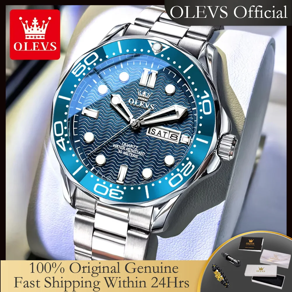 OLEVS 3738 New Quartz Watches for Men Luminous Dual Calendar Luxury Fashion Rotation Bezel Diving Series Sports Man Wristwatches
OLEVS 3738 New Quartz Watches for Men Luminous Dual Calendar Luxury Fashion Rotation Bezel Diving Series Sports Man Wristwatches