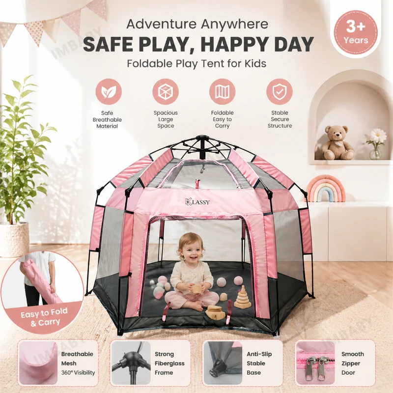 IMBABY Kids Pop Up Play Tent Quick Setup Mosquito Proof 210D Oxford Breathable Portable Travel Camping Playhouse for Children
IMBABY Kids Pop Up Play Tent Quick Setup Mosquito Proof 210D Oxford Breathable Portable Travel Camping Playhouse for Children