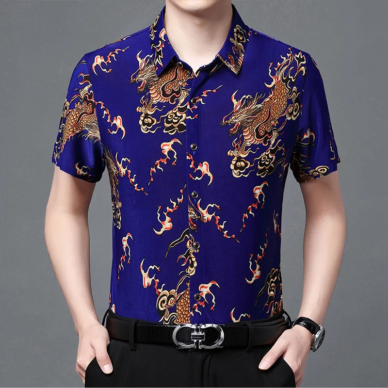 3D Dragon Digital Print Shirts For Men Short Sleeve Anti-Wrinkle Summer Quality Cool Feeling Breathable Casual Camisas De Hombre
3D Dragon Digital Print Shirts For Men Short Sleeve Anti-Wrinkle Summer Quality Cool Feeling Breathable Casual Camisas De Hombre