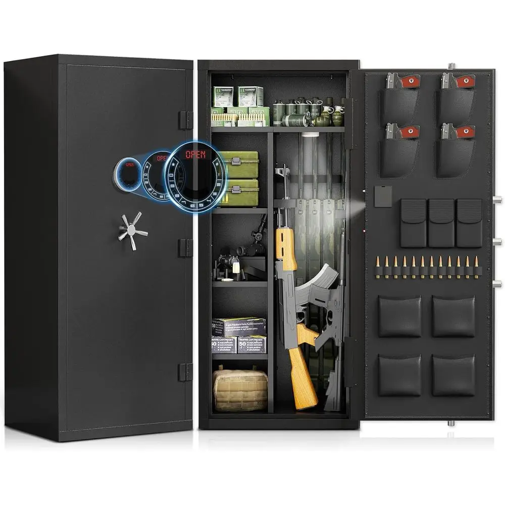 20-25 Gun Sae, 52" Digital Gun Sae or Riles and Pistols with 3 Gun Racks & Adjustable Shelves, Large Guns Cabinet
20-25 Gun Sae, 52" Digital Gun Sae or Riles and Pistols with 3 Gun Racks & Adjustable Shelves, Large Guns Cabinet