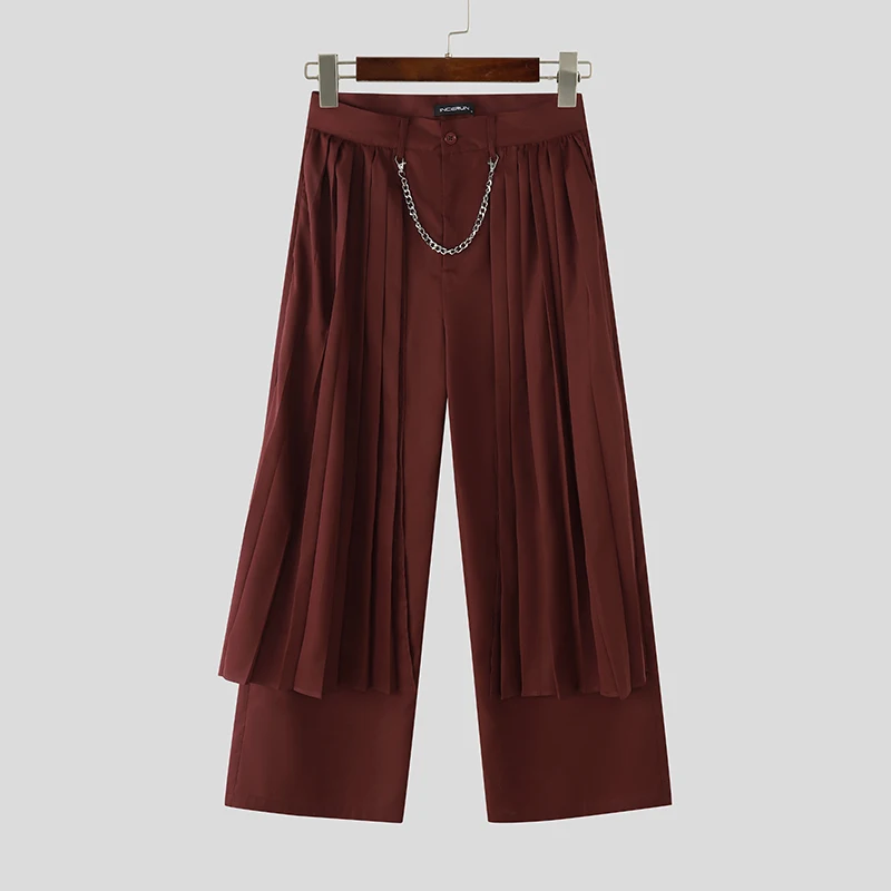 INCERUN Men Wide Leg Pants Solid Color Button Joggers Pleated Male Trousers Streetwear Loose Fashion Casual Long Pants Men S-5XL
INCERUN Men Wide Leg Pants Solid Color Button Joggers Pleated Male Trousers Streetwear Loose Fashion Casual Long Pants Men S-5XL