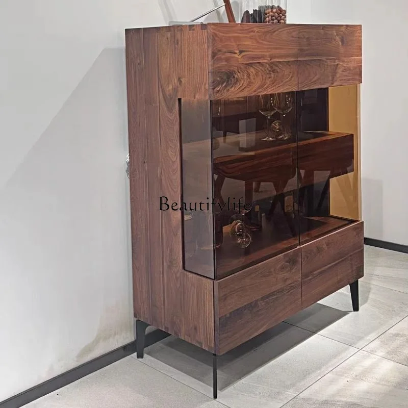 North American black walnut side cabinet, living room against the wall integrated locker, all solid wood wine cabinet
North American black walnut side cabinet, living room against the wall integrated locker, all solid wood wine cabinet
