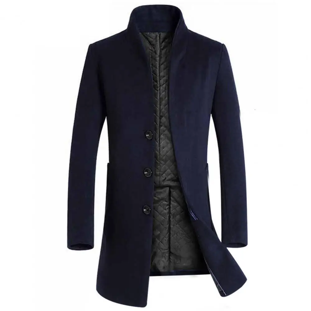 Men Coat Stand Collar Long Sleeve Thick Anti-pilling Winter Jacket Solid Color Single-breasted Wear-resistant Business Men Coat
Men Coat Stand Collar Long Sleeve Thick Anti-pilling Winter Jacket Solid Color Single-breasted Wear-resistant Business Men Coat