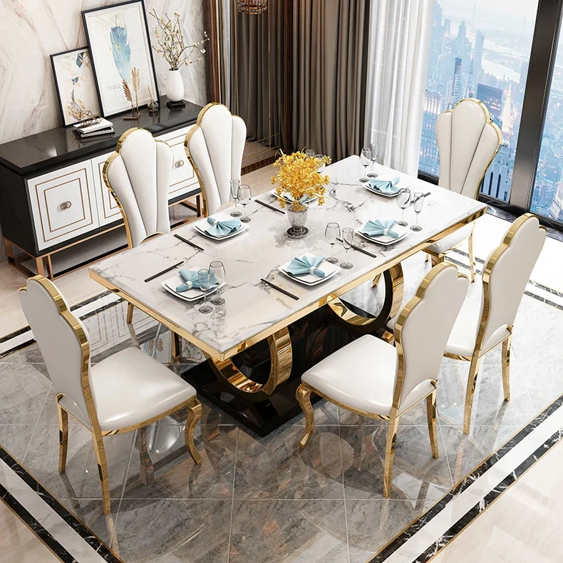 modern simple marble dining table Hong Kong-style large and small apartment living room rectangular dining table
modern simple marble dining table Hong Kong-style large and small apartment living room rectangular dining table