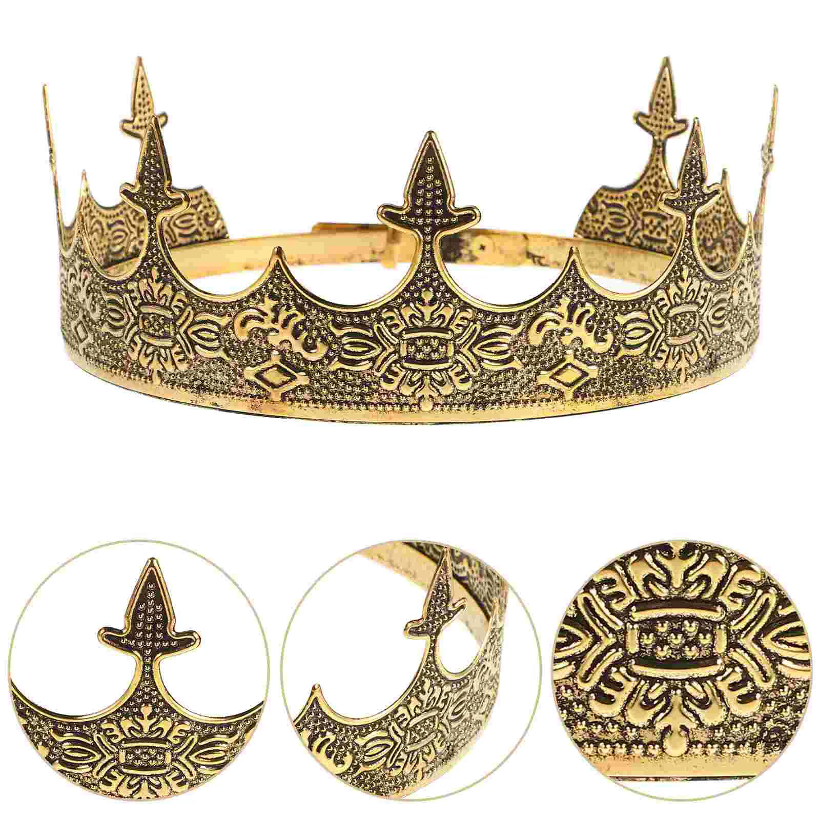 Vintage Crown for Men Exquisite European Court Style Lightweight Alloy Medieval Costume Prop Birthday Party for Men
Vintage Crown for Men Exquisite European Court Style Lightweight Alloy Medieval Costume Prop Birthday Party for Men