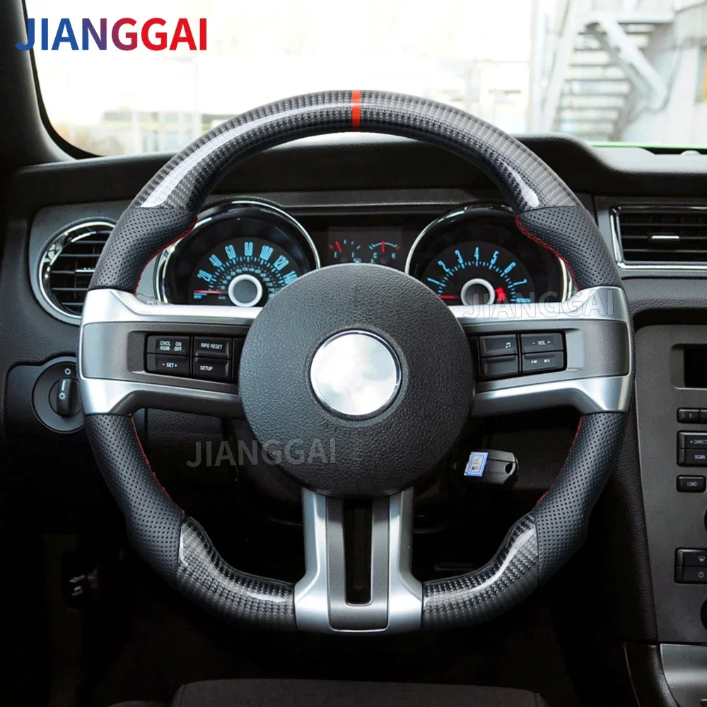 Real Carbon Fiber D-shaped Steering Wheel Red Stitching Center Line For Ford Mustang GT 2010-2014 Car Accessories
Real Carbon Fiber D-shaped Steering Wheel Red Stitching Center Line For Ford Mustang GT 2010-2014 Car Accessories