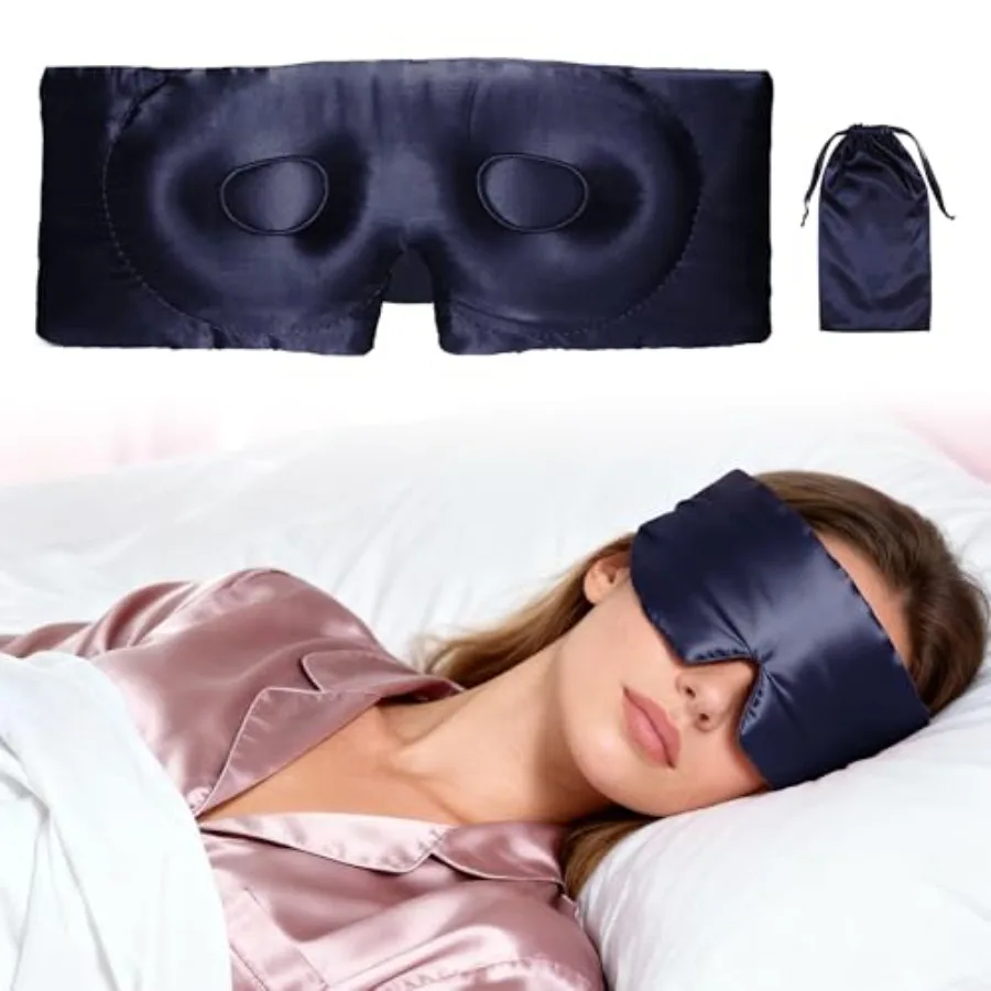 22 Momme Pure Silk Sleep Mask with Travel Pouch, 3D Contour Adjustable Blindfold for Side Sleepers, Eyelash Protecting for Natu
22 Momme Pure Silk Sleep Mask with Travel Pouch, 3D Contour Adjustable Blindfold for Side Sleepers, Eyelash Protecting for Natu