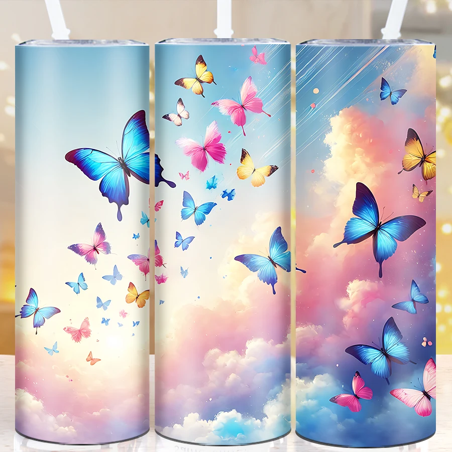 1Pc Print 3D Butterfly & Sky Party Tumblers Straw Lid 20oz Stainless Insulated Water Mugs Outdoor Cute Holiday Winter Tumblers
1Pc Print 3D Butterfly & Sky Party Tumblers Straw Lid 20oz Stainless Insulated Water Mugs Outdoor Cute Holiday Winter Tumblers