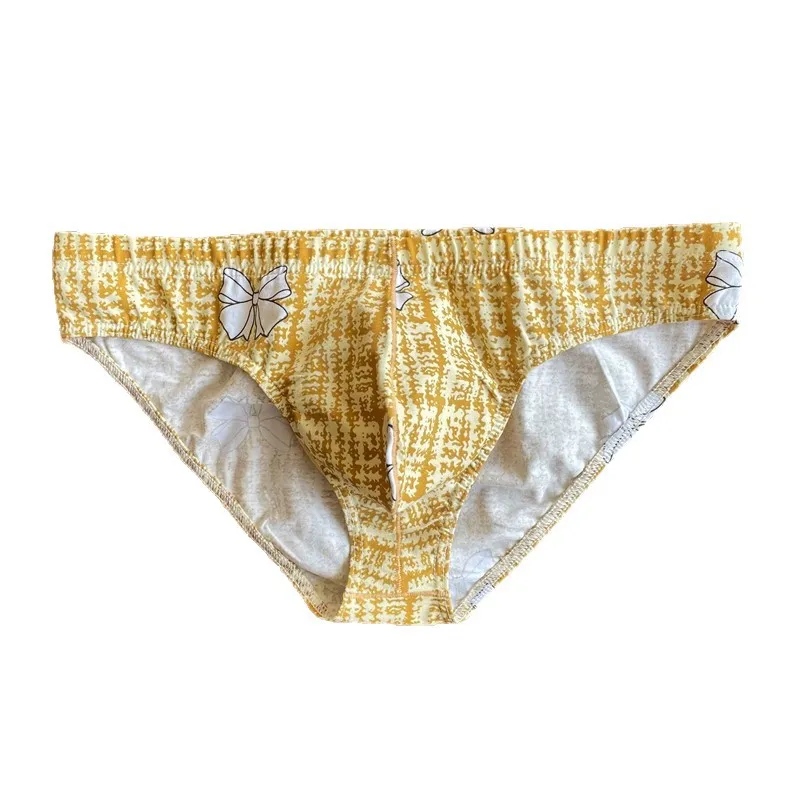 Fashion Men's Cotton Briefs Yellow Bow Print Low-waist Breathable U-convex Triangle Underwear For Young Guys
Fashion Men's Cotton Briefs Yellow Bow Print Low-waist Breathable U-convex Triangle Underwear For Young Guys
