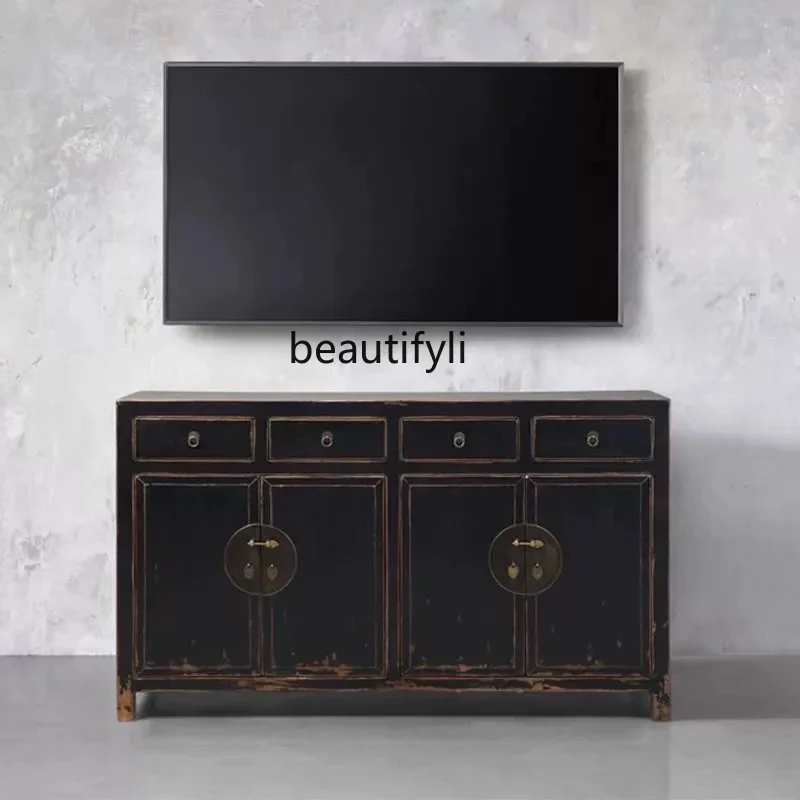 New Chinese-style solid wood dining side cabinet antique and old storage tea cabinet entrance decorative cabinet retro
New Chinese-style solid wood dining side cabinet antique and old storage tea cabinet entrance decorative cabinet retro