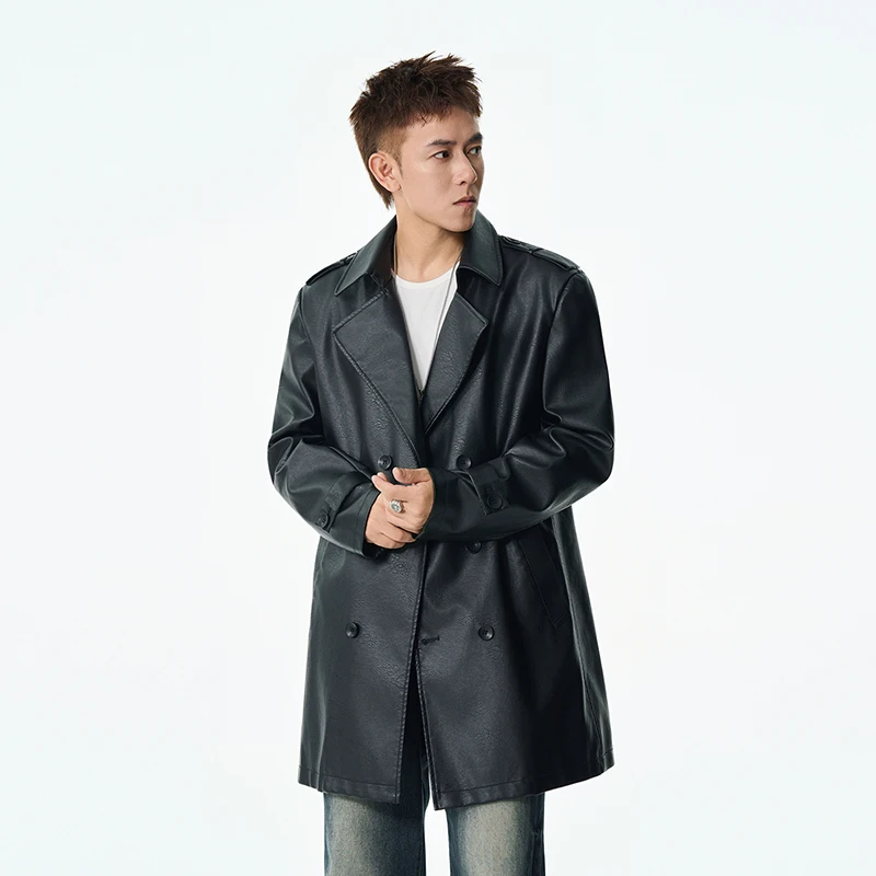 Casual Sle Men's Leather Jaet Mid-Length Faionable Trendy mat American Retro Sle Windbreaker Coat for Youth
Casual Sle Men's Leather Jaet Mid-Length Faionable Trendy mat American Retro Sle Windbreaker Coat for Youth