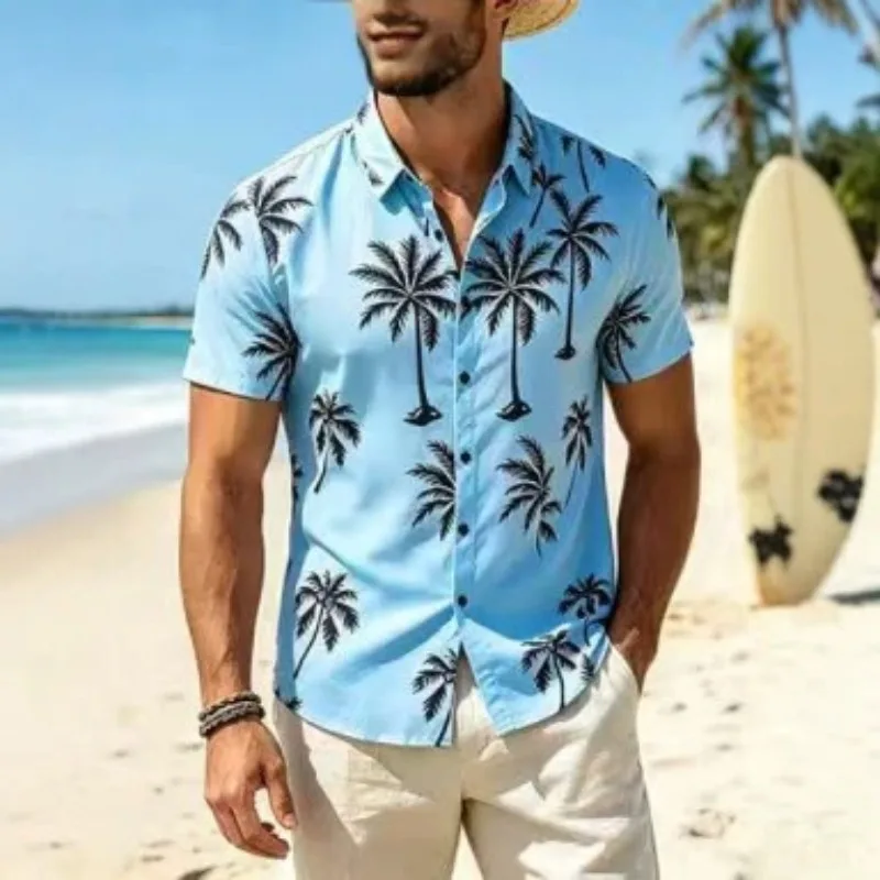 Summer New Men's Shirt Casual 3D Printed Hawaiian Short Sleeve Coconut Tree Lapel Men's Shirt
Summer New Men's Shirt Casual 3D Printed Hawaiian Short Sleeve Coconut Tree Lapel Men's Shirt
