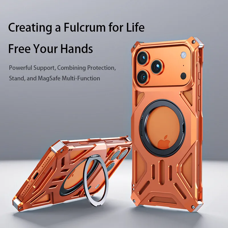 Metal Alloy Punk Frame Phone Case For iPhone 17 Pro Max 360 Rotating Bracket Ring Magnet Stand Bumper Cover
Metal Alloy Punk Frame Phone Case For iPhone 17 Pro Max 360 Rotating Bracket Ring Magnet Stand Bumper Cover