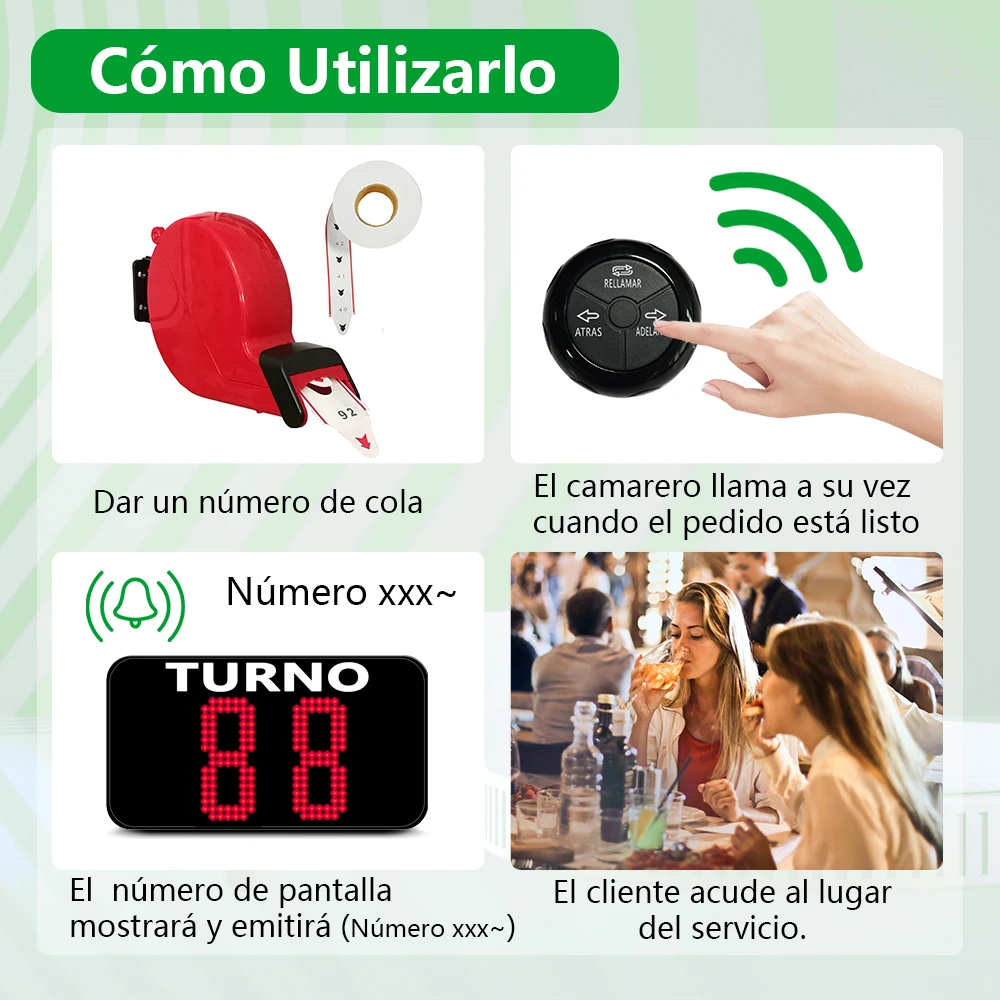 Wireless Queue Management System Spanish Voice Display with Call Button Ticket Dispenser for Bank Restaurant Clinic Hospital Bar
Wireless Queue Management System Spanish Voice Display with Call Button Ticket Dispenser for Bank Restaurant Clinic Hospital Bar