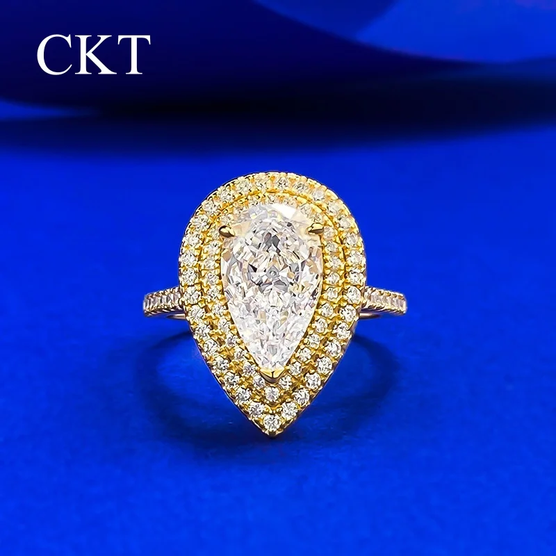 CKT 7*11 MM Pear Cut Lab Sapphire Diamond Moissanite Engagement Ring for Women 925 Sterling Silver Fine Jewelry
CKT 7*11 MM Pear Cut Lab Sapphire Diamond Moissanite Engagement Ring for Women 925 Sterling Silver Fine Jewelry