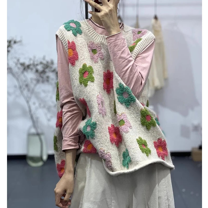 Милый вязаный жилет с цветочным принтом, круглый пуловер Ne, 3D Emed, мягкий хлопковый нейлоновый свитер, женский милый свободный крой
Милый вязаный жилет с цветочным принтом, круглый пуловер Ne, 3D Emed, мягкий хлопковый нейлоновый свитер, женский милый свободный крой