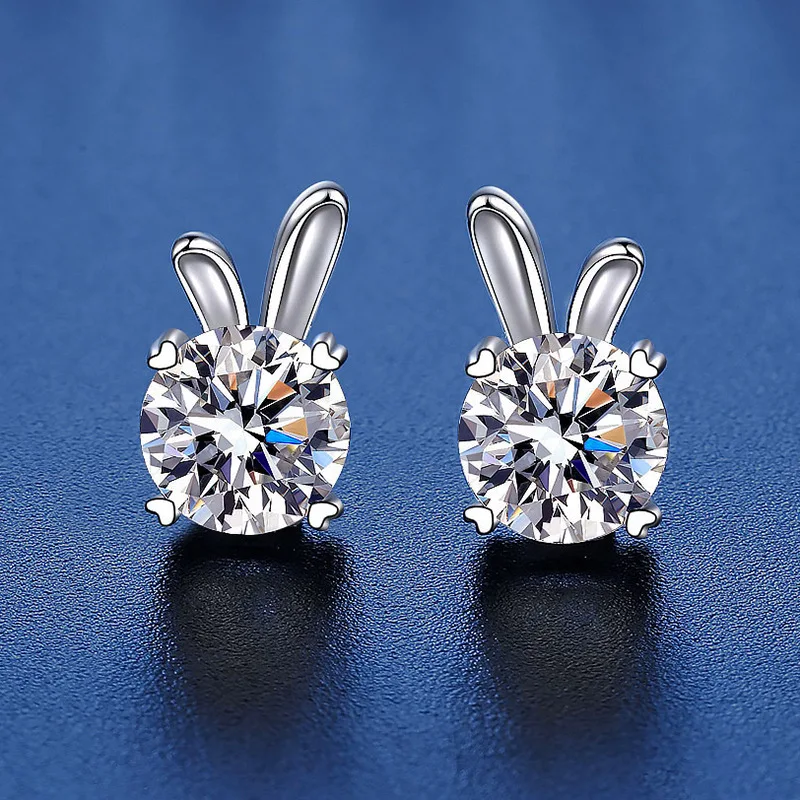 Rabbit Moissanite Stud Earring 925 Silver Fashion 925 Sterling Silver Cute Earrings for Girls
Rabbit Moissanite Stud Earring 925 Silver Fashion 925 Sterling Silver Cute Earrings for Girls