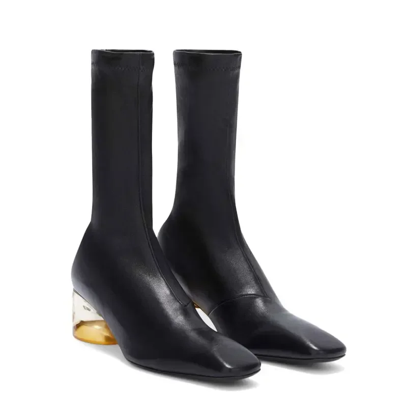 Women's Autumn and Winter New Square Toe Fashionable Short Boots, Irregular Crystal Low Heel Plus Size Black Women's Ankle Boots
Women's Autumn and Winter New Square Toe Fashionable Short Boots, Irregular Crystal Low Heel Plus Size Black Women's Ankle Boots