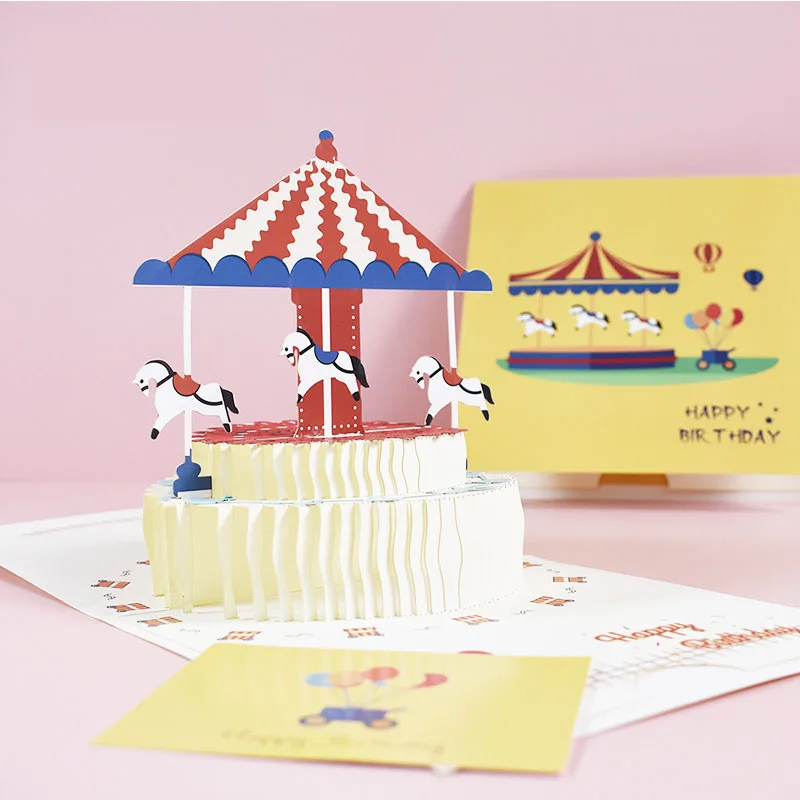 Pop up Style Creative Birthday 3D Handmade Paper Carving Employee Welfare Card Birthday Cards Carousel Cake gift
Pop up Style Creative Birthday 3D Handmade Paper Carving Employee Welfare Card Birthday Cards Carousel Cake gift