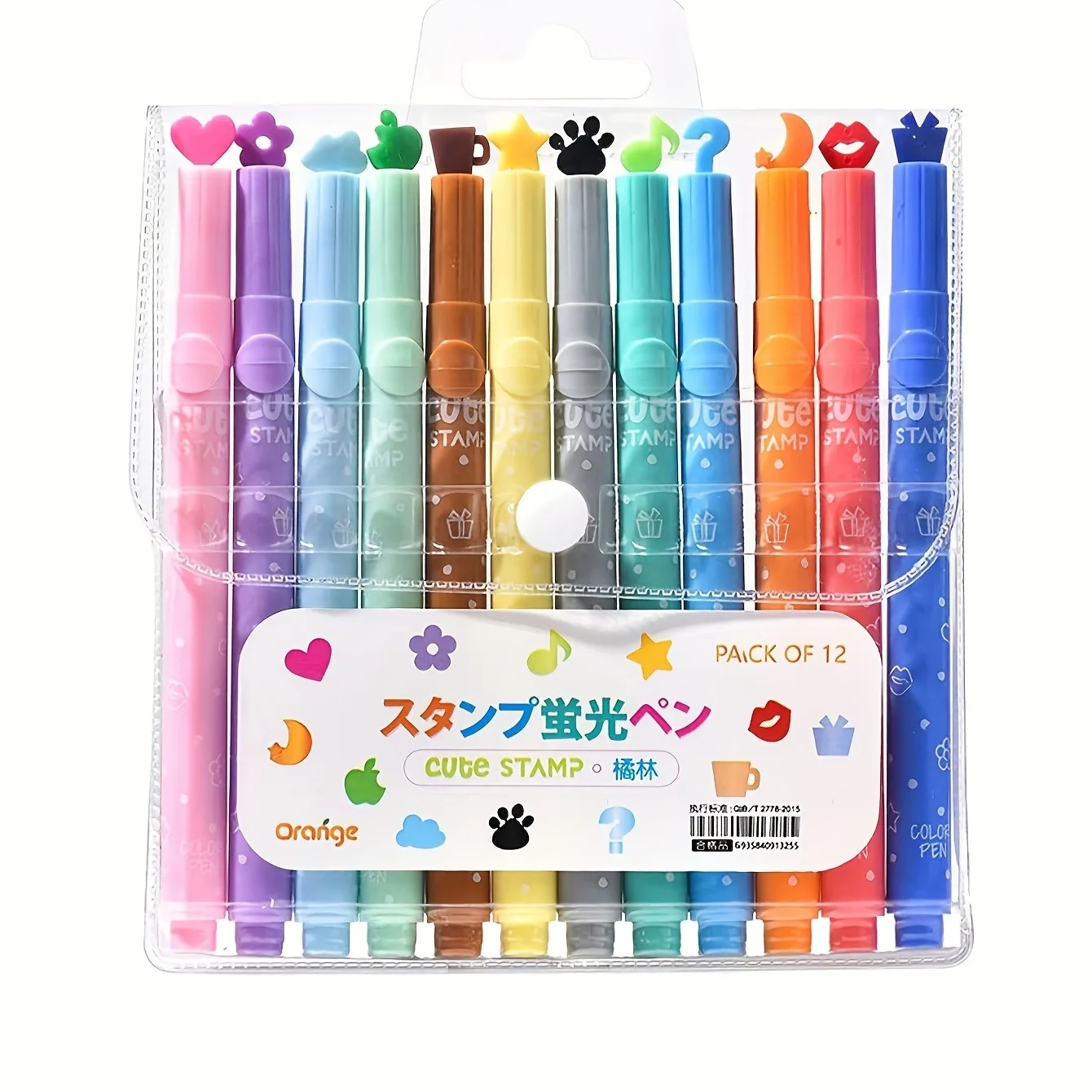 Single head seal fluorescent marker pen color marking 12 seal shapes fluorescent marker pen set
Single head seal fluorescent marker pen color marking 12 seal shapes fluorescent marker pen set