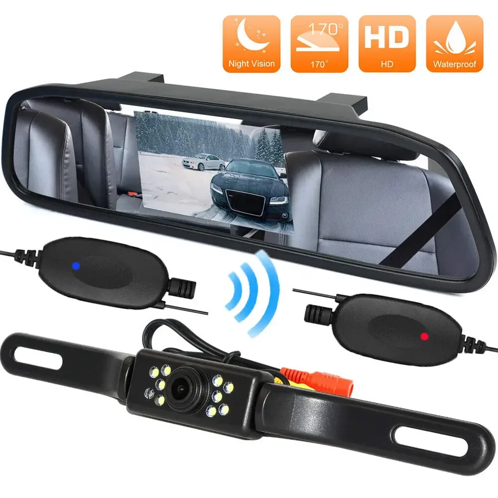 Wireless Car Backup Camera Rear View System Night Vision + 4.3" Mirror Monitor
Wireless Car Backup Camera Rear View System Night Vision + 4.3" Mirror Monitor