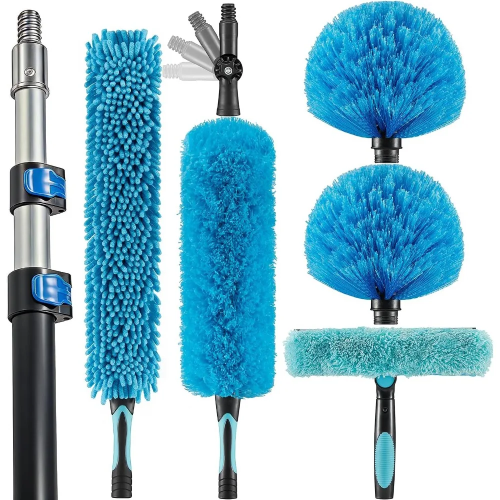 20 Foot High Ceiling Fan Duster with 5-12ft Extension Pole Reusable Cobweb Feather Window Cleaning Kit
20 Foot High Ceiling Fan Duster with 5-12ft Extension Pole Reusable Cobweb Feather Window Cleaning Kit