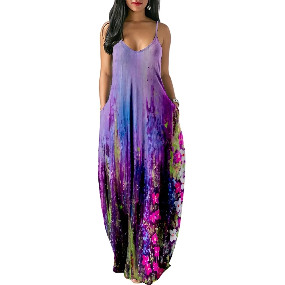 Sexy Dress Women Deep Floral Print Wrap Sling Sleeveless Nightclub Summer Beach Dress Long Dress Beach Casual Dresses
Sexy Dress Women Deep Floral Print Wrap Sling Sleeveless Nightclub Summer Beach Dress Long Dress Beach Casual Dresses