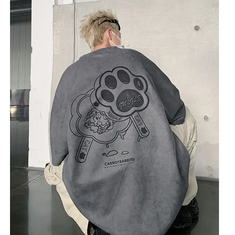 American retro cartoon burnt flower suede short-sleeved T-shirt for men in summer large size trendy high street loose y2k tops
American retro cartoon burnt flower suede short-sleeved T-shirt for men in summer large size trendy high street loose y2k tops