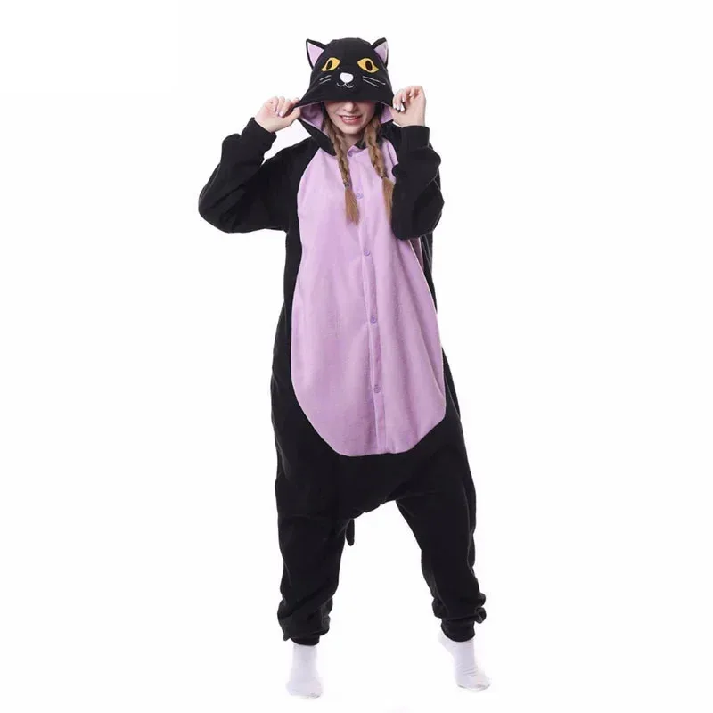 Animal black cat onesie kigurumis adult women party outfit jumpsuit polar fleece Halloween cute pajama winter sleep suit
Animal black cat onesie kigurumis adult women party outfit jumpsuit polar fleece Halloween cute pajama winter sleep suit