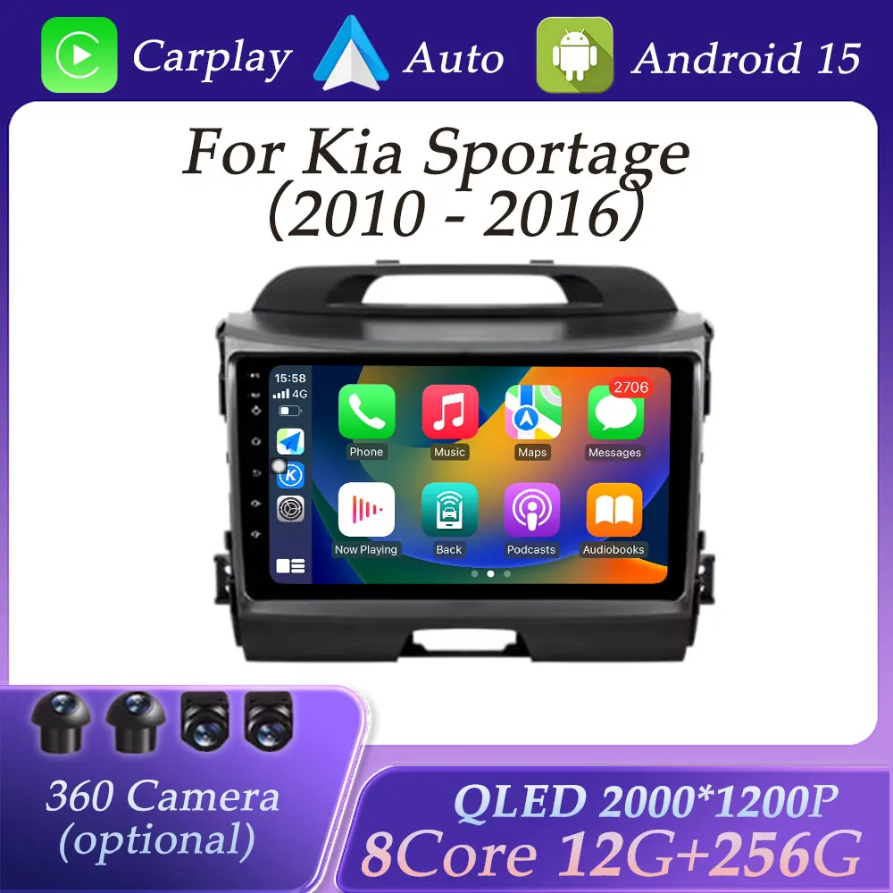 Автомобильный радиоприемник, видео-аудио, мультимедийный плеер для Kia Sportage 2010-2016 GPS-навигация, DSP, стерео, беспроводной Carplay, QLED-экран, WIFI
Автомобильный радиоприемник, видео-аудио, мультимедийный плеер для Kia Sportage 2010-2016 GPS-навигация, DSP, стерео, беспроводной Carplay, QLED-экран, WIFI