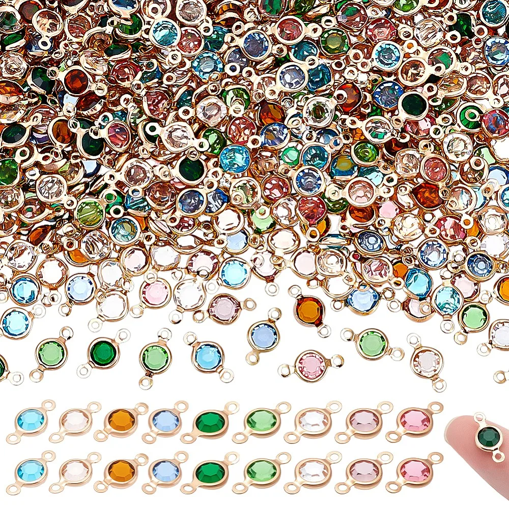 225Pcs 9 Colors Brass with Faceted Glass Links Connector Charms Flat Round Golden Mixed Color 13.5x7x3mm Hole: 1.4mm 25pcs/color
225Pcs 9 Colors Brass with Faceted Glass Links Connector Charms Flat Round Golden Mixed Color 13.5x7x3mm Hole: 1.4mm 25pcs/color