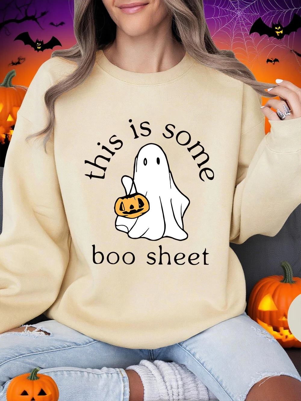 Halloween Sweatshirts Womens Some Boo Sheet Ghost Printed Hoodies Loose Fleece Soft Crewneck Pullovers All-Match Womans Clothes
Halloween Sweatshirts Womens Some Boo Sheet Ghost Printed Hoodies Loose Fleece Soft Crewneck Pullovers All-Match Womans Clothes